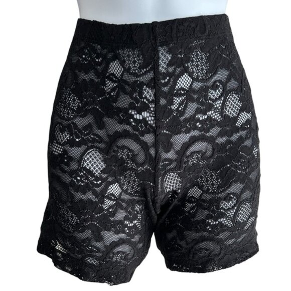 Aritzia Talula Lace Biker Shorts Mid Rise Stretchy Sheer Black Size Small - Picture 2 of 14